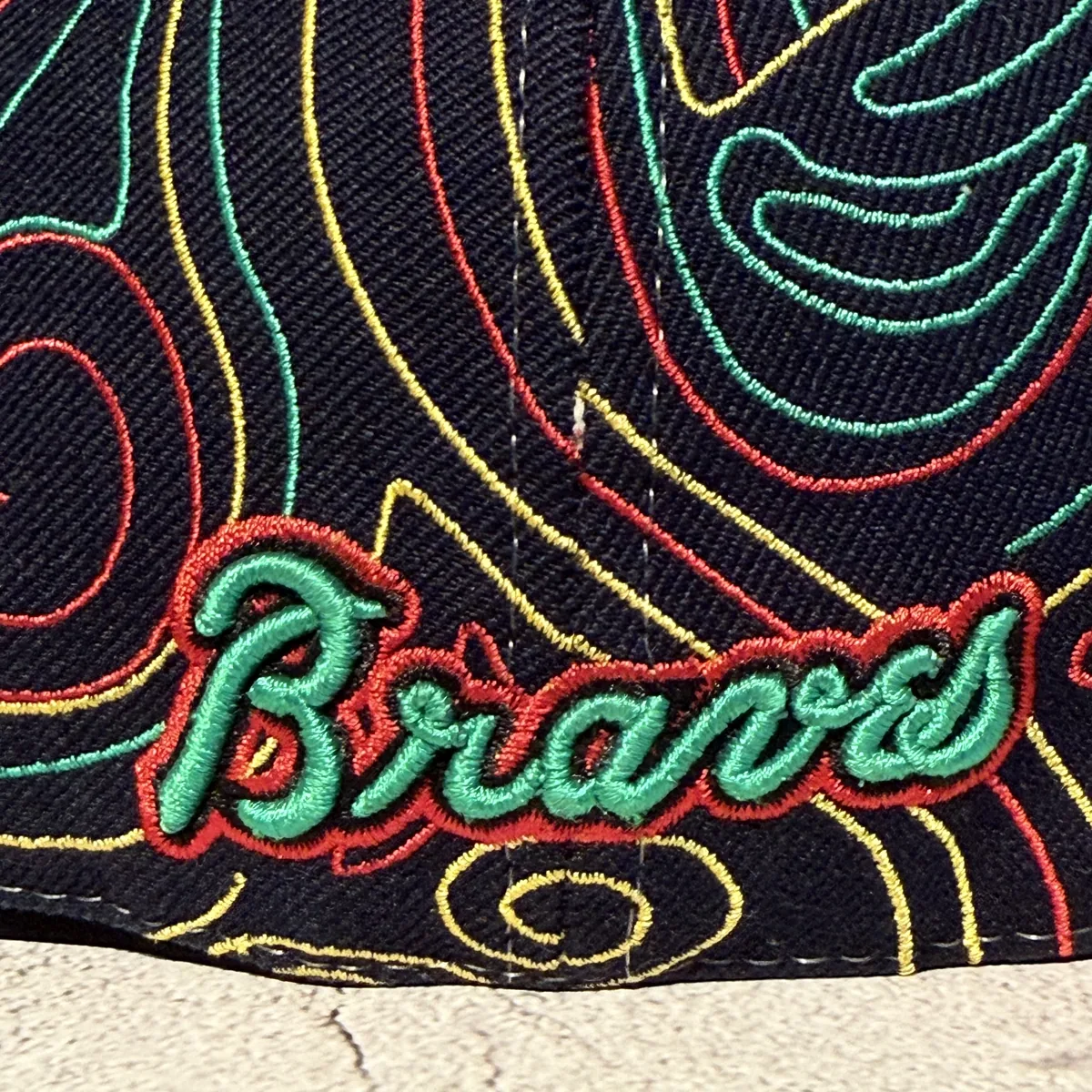 Atlanta Braves Swirl Fitted Cap (American Needle) — view 2