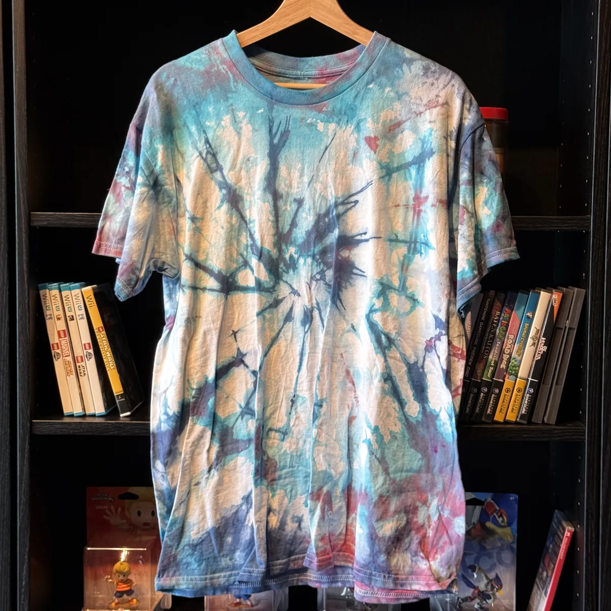 Tie-Dye Tee (Blue & Rust) — Very Good — NOSTOS Duluth GA