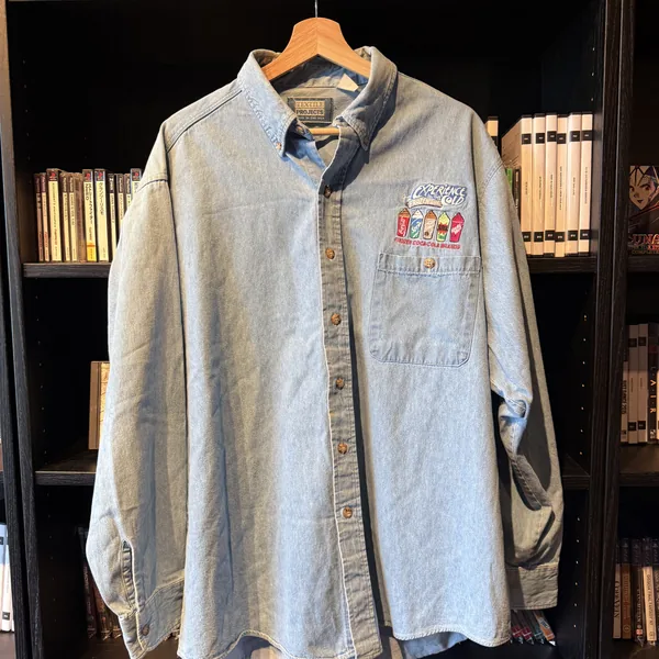Frozen Coca-Cola Embroidered Denim Shirt - Very Good - NOSTOS Duluth GA