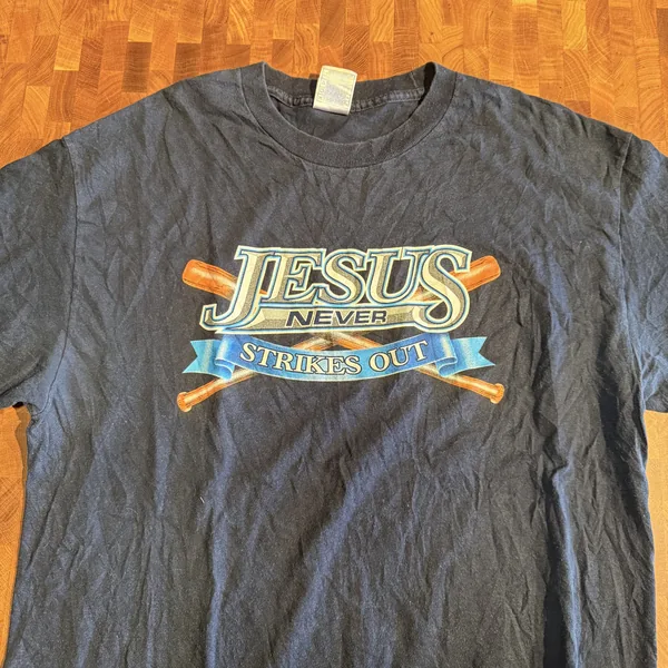 Jesus Never Strikes Out Tee - Good - NOSTOS Duluth GA
