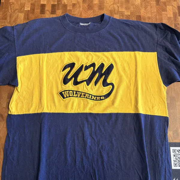 Michigan Wolverines Colorblock Stripe Tee - Good - NOSTOS Duluth GA