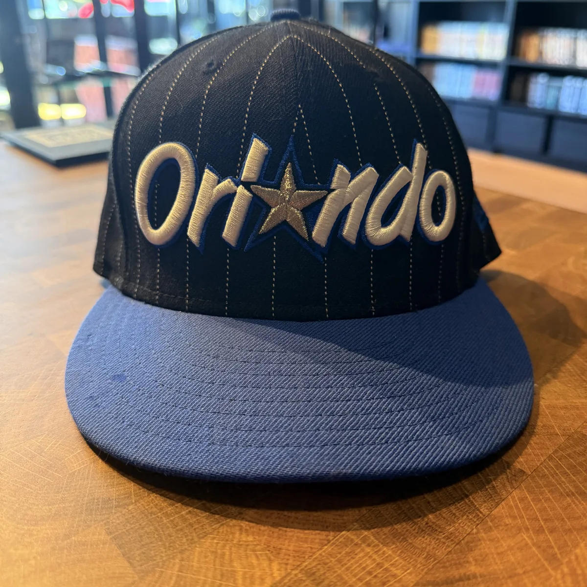 Orlando Magic Hardwood Classics Pinstripe Fitted Cap - Very Good - NOSTOS Duluth GA