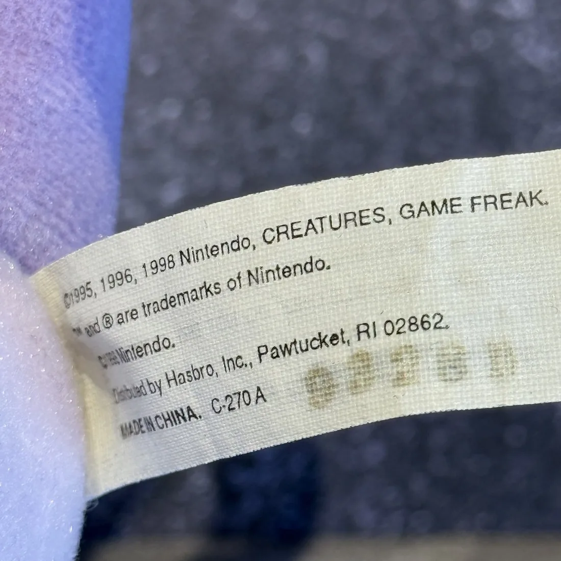Mewtwo Plush (Hasbro, 1998) — view 2
