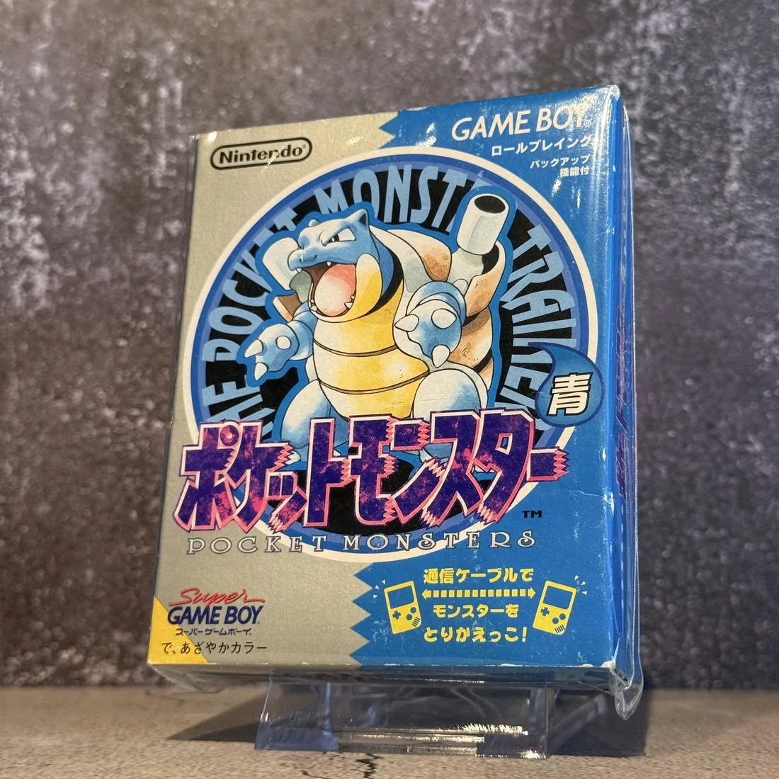 Pokemon Blue (Japanese, Game Boy) — CIB (Complete In Box) — NOSTOS Duluth GA