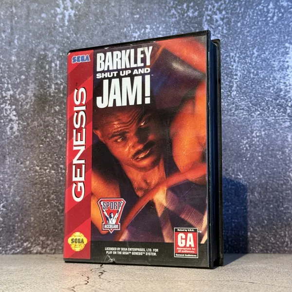 Barkley Shut Up and Jam! (Genesis) - CIB (Complete In Box) - NOSTOS Duluth GA