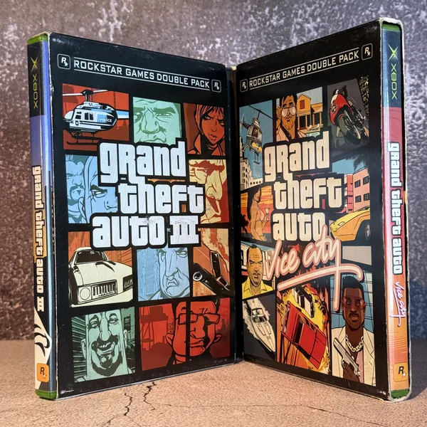 Grand Theft Auto III & Vice City Double Pack (Xbox) - CIB (Complete In Box) - NOSTOS Duluth GA
